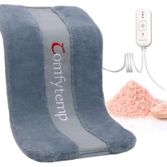 Comfytemp Weighted Heating Pad with 2 Adjustment Straps, 12" x 24" Soft Plush Electric Heating Pad for Back, Waist, Abdomen