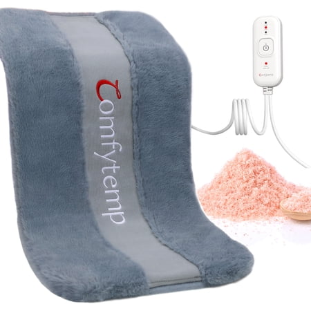 Comfytemp Weighted Heating Pad with 2 Adjustment Straps, 12" x 24" Soft Plush Electric Heating Pad for Back, Waist, Abdomen