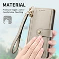 thumbnail image 4 of Feishell for Samsung Galaxy A35 Case,RFID Blocking Wallet Case for Women Men,Premium PU Leather Credit Card Holder Zipper Pocket Magnetic Buckle Flip Kickstand Phone Case with Wrist Strap,Gray, 4 of 10