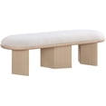 thumbnail image 3 of Meridian Furniture Wilshire Cream Boucle Fabric Bench, 3 of 17