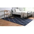 thumbnail image 2 of DecorAvenue Hand Woven Braided Farmhouse Jute Area Rug Navy Blue Color 4 ft Square, 2 of 6