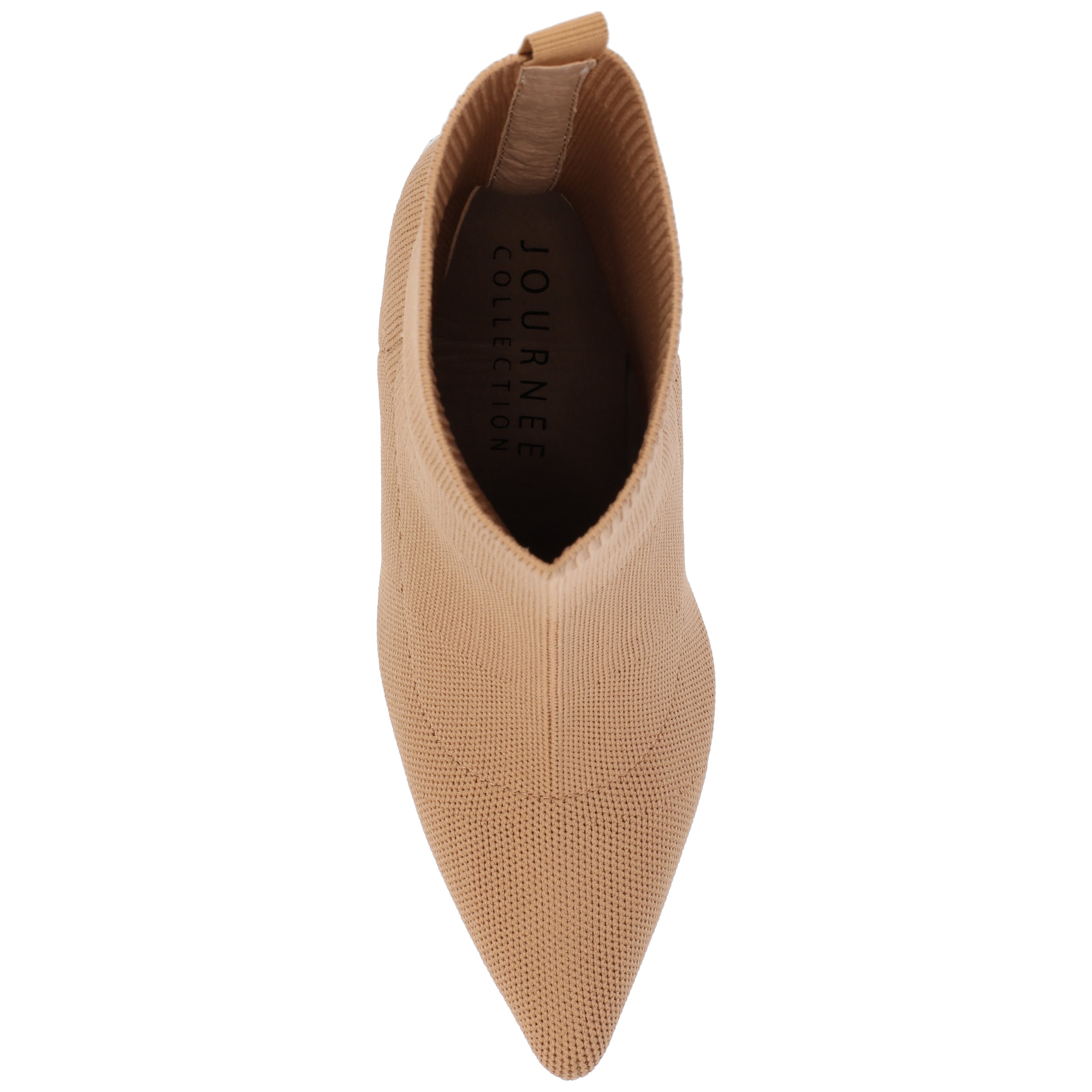 Journee Womens Noralinn Tapered Stacked Block Heel Knit Booties, Widths Available