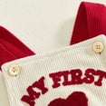 thumbnail image 5 of Zanarzt Baby Girl Romper Baby Girl First Valentines Day Baby Boy Girl Outfit Cute Valentines Romper Spring Clothes Beige,3-6 Months, 5 of 8