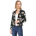thumbnail image 3 of INSPIRE CHIC Women's Allover Long Sleeve Notched Lapel Open Front Blazer, 3 of 6