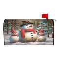 thumbnail image 2 of PHELIKA Snowman Trees Seasonal Xmas Holiday Rustic 01 Mailbox Covers Magnetic Mailbox Wraps Post Letter Box Cover Mailwrap Garden Home Decor Standard Size 25.5"H x 21"W, 2 of 8