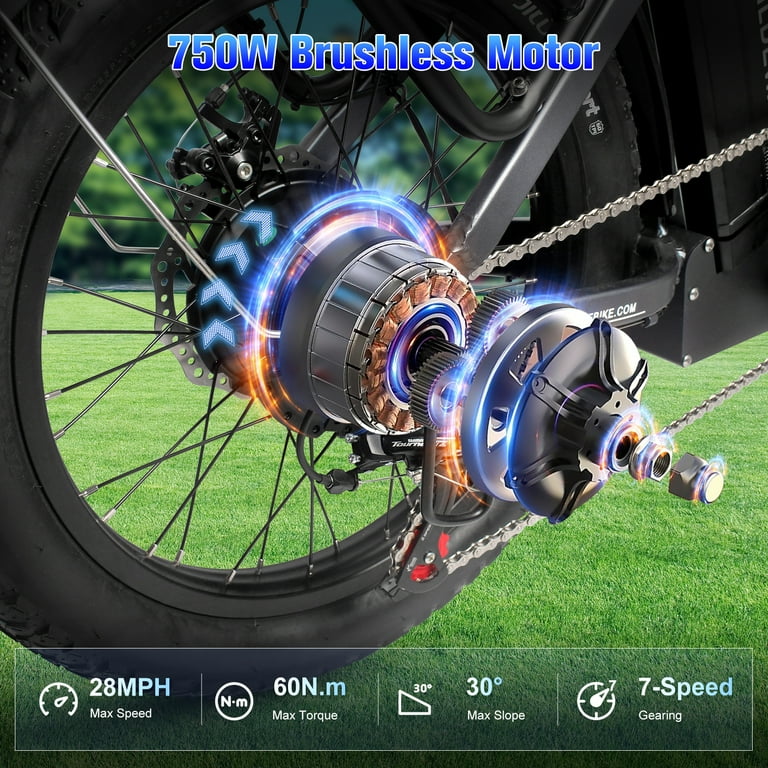 Wildeway Foldable Electric Bike, All-Terrain, 750w Motor, 48v 32ah