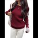 thumbnail image 2 of Suéteres Clásicos Casuales y Modernos para Mujer, Conjuntos de Otoño. Vino Tinto XL, 2 of 8