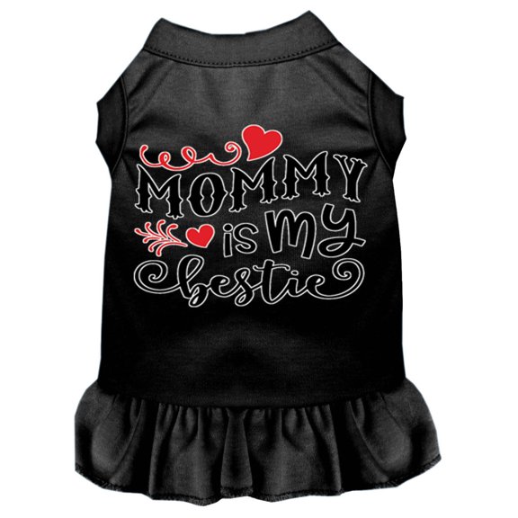 Pet Dog Cat Dress Screen Printed, "Mommy Is My Bestie"