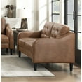 thumbnail image 4 of Loveseat Sofa, 2 Seater Loveseat Couch, Upholstered Sofa for Living Room Bedroom Apartment Office, Brown, 4 of 7