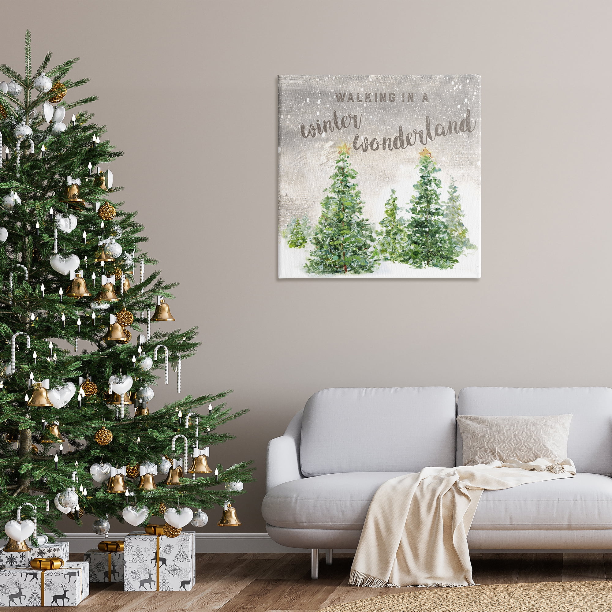 Stupell Industries Winter Wonderland Trees Holiday Painting Gallery Wrapped Canvas Art Prints Wall Art, 36 x 36