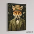 thumbnail image 2 of Gentleman Fox In Floral Victorian Suit Canvas Wall Art Print 24X32", 2 of 4
