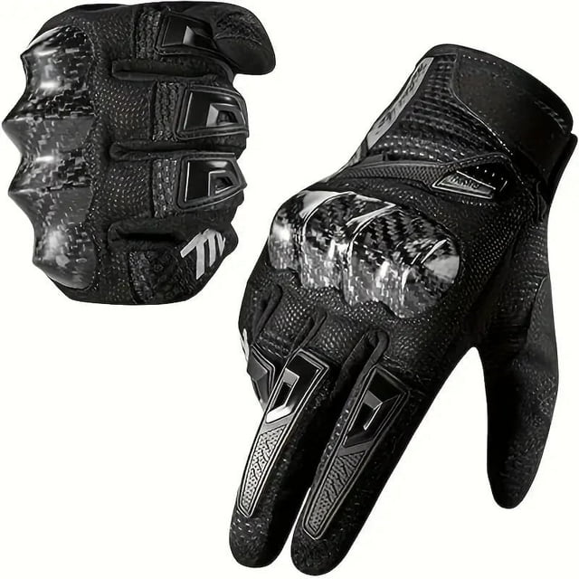 Guantes de Motocicleta para Deportes Al Aire Libre para Hombre - Guantes de Montar con Pantalla Táctil y Dedos Completos