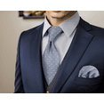 thumbnail image 5 of Tie Set Grey Blue Dots Neckties for Men Long 63 inches with Hanky XL, 5 of 8