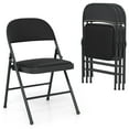 thumbnail image 1 of Gymax 4PCS Folding Chairs w/ Metal Frame PVC Leather Stackable Chairs for Indoor, 1 of 8