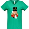 thumbnail image 3 of Inktastic Christmas Nutcracker in Red Women's V-Neck T-Shirt, 3 of 5