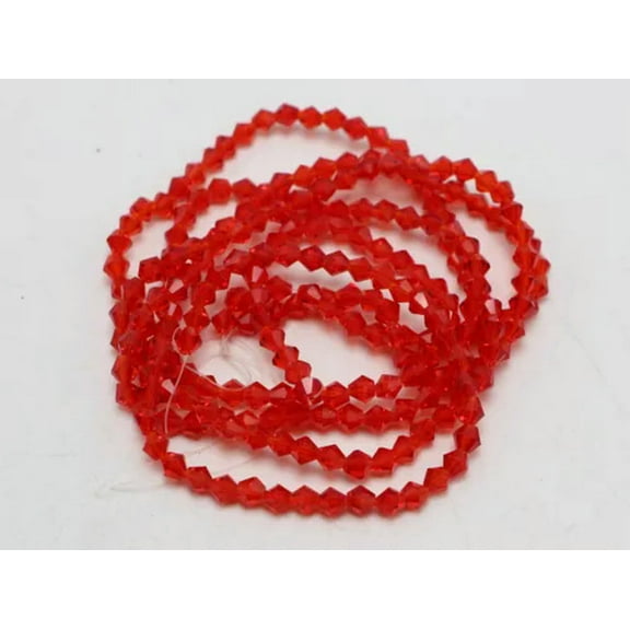 U8MO 120pcs 4mm Bicone bead Faceted Crystal Glass Beads Color For Choice-Red