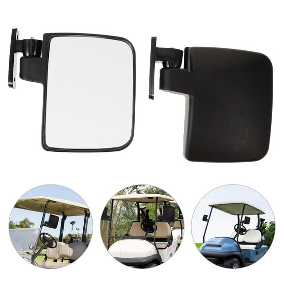 Worgeous  Golf Cart Replaceable Mirror Accessories Golfs Rearview Travel Black