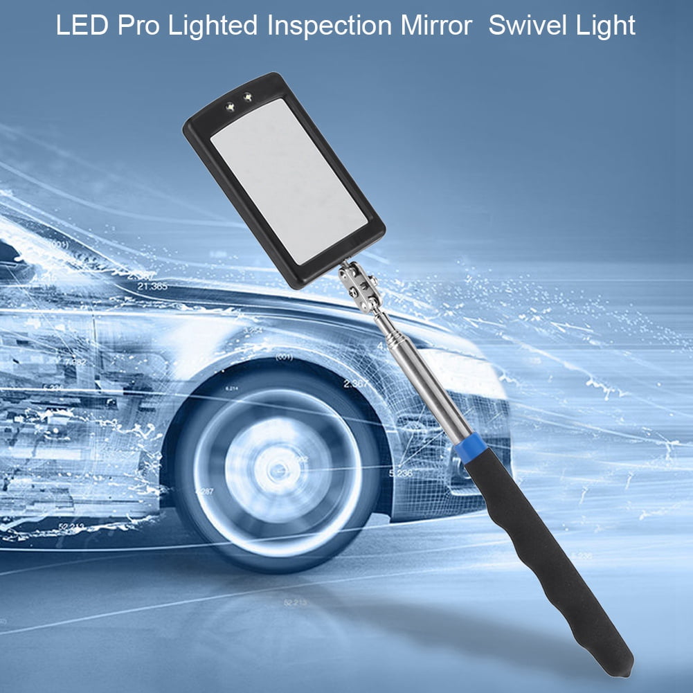 OTVIAP Telescoping Inspection Mirror,Telescoping LED Lighted Flexible