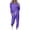 Purple, variant on Fall Women Fashion Solid Color Sweat Shirt Top And Pant Tracksuit Sport Suit