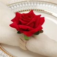 thumbnail image 2 of 6 Pcs Artificial Flower Napkin Rings for Valentine Day Wedding Dinner Party, 2 of 7