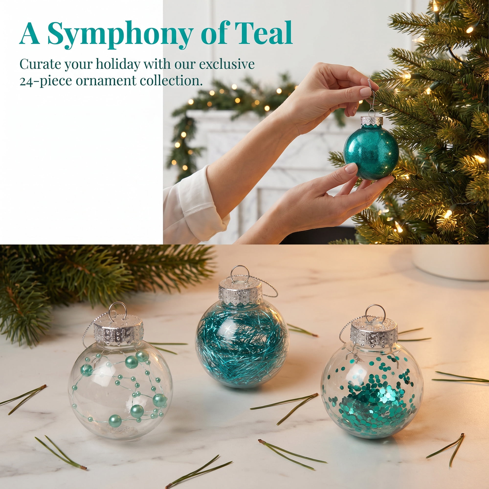Unique Bargains Christmas Tree Ornaments - 24 Pack Baubles Shatterproof Balls Blue B 2.4"