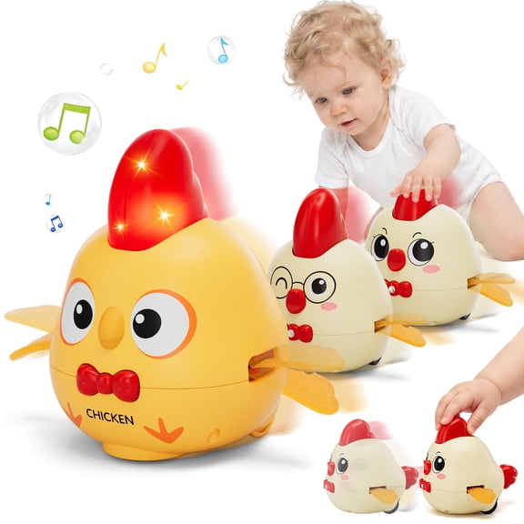 Baby Toys 6-12 Months, Baby Crawling Toys, Tummy Time Toys with Recording Function, Musical Moving Light Up Toys for 0-12 Months Old Boys Girls, Birthday Baby Shower Gifts for 1 Year Old