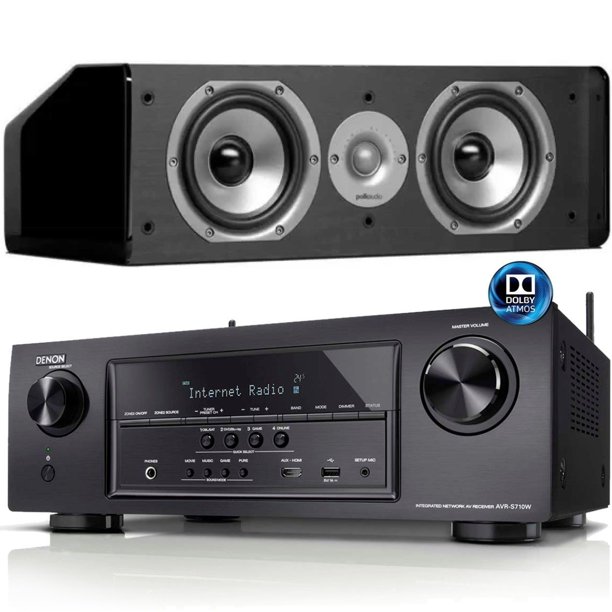 Denon AVRS710W Receiver Bundle with Polk Audio CS10 Center Channel