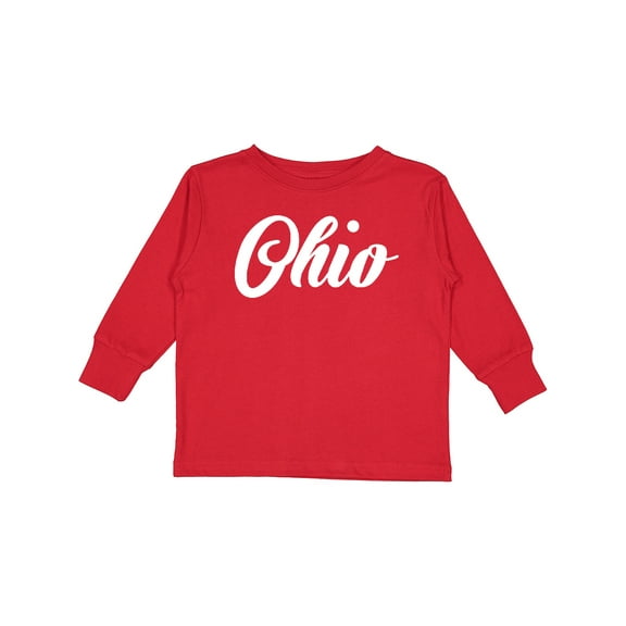 Inktastic Ohio Text Boys or Girls Long Sleeve Toddler T-Shirt