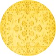 thumbnail image 1 of Ahgly Company Machine Washable Indoor Round Persian Yellow Traditional Area Rugs, 6' Round, 1 of 4