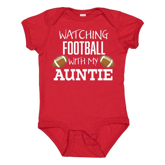 Inktastic Watching Football with My Auntie Boys or Girls Baby Bodysuit