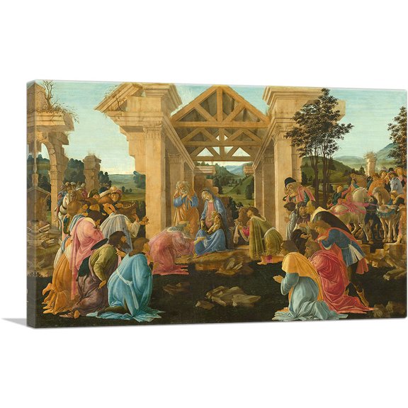 ARTCANVAS The Adoration of the Magi 1476 (2) Canvas Art Print by Sandro Botticelli - Size: 18" x 12" (1.50" Deep)