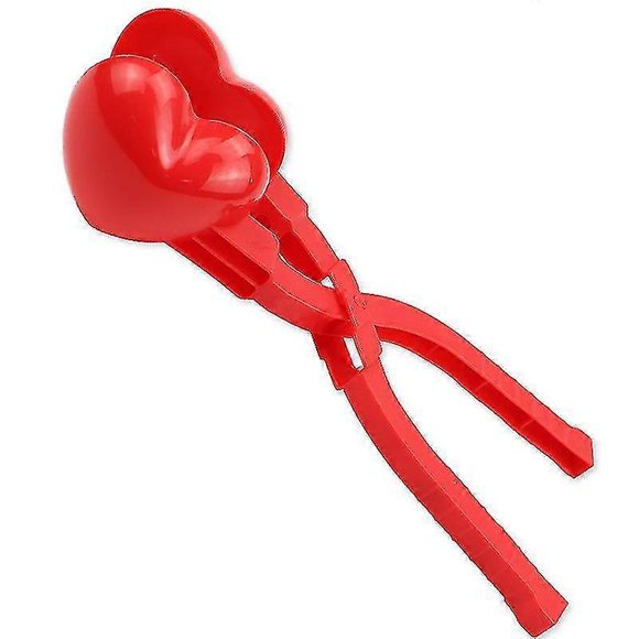 Small Size Heart Snowball Maker Winter Mould With Handle Plastic Heart Snowball Makers Fun Winter Outdoor Snowball Clip For Valentine's Day Snow Ball