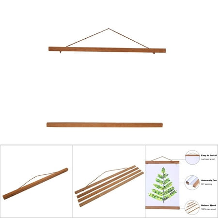 

FAGINEY Poster Hanger Modern Magnetic Wooden Photo Frame DIY Custom Poster Scroll Prints Artwork Hanger Teak Wood Magnetic Wooden Poster Hanger