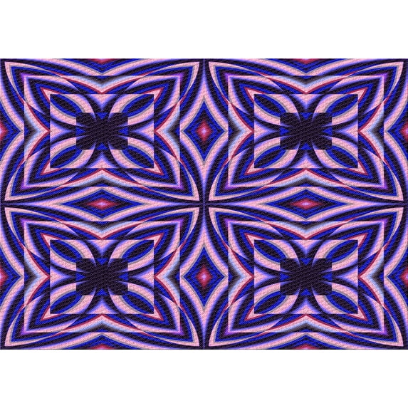 Ahgly Company Indoor Rectangle Patterned Rich Lilac Purple Area Rugs, 7' x 10'
