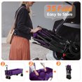 thumbnail image 3 of SACVON 51.2" Large Collapsible Folding Wagon Cart, 560 lbs Load Capacity, Heavy-Duty Steel Frame & Oversized Wheels for Grocery Shopping, Camping, Sports, Moving – Purple, 3 of 10