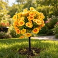 thumbnail image 4 of Artificial Mums Topiary Stake Faux Fall Flower Bush UV Resistant No Maintenance for Porch Patio Garden Yard Outdoor Thanksgiving Halloween Decor, 4 of 9