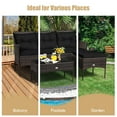 thumbnail image 6 of Costway 3 PCS Patio Rattan Furniture Set 3-Seat Sofa Cushioned Table Garden Black, 6 of 12