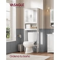 thumbnail image 1 of VASAGLE Armario sobre Inodoro, Organizador de Baño Independiente de 4 Niveles, con Estantes Ajustables, Blanco Nube, 1 of 5