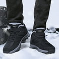 thumbnail image 2 of Rokment Women's Men's Winter Snow Hiking Boots Cold Weather Couples Unisex Plush Lined Warm Non Slip Work Walking Outdoor Sports Ankle Booties Black Size 6, 2 of 7