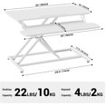 thumbnail image 4 of Standing Desk Wide Height Adjustable Quick Sit Stand Computer Desk Converter for Home Office Workstation ( Frame + Desktop), 4 of 7