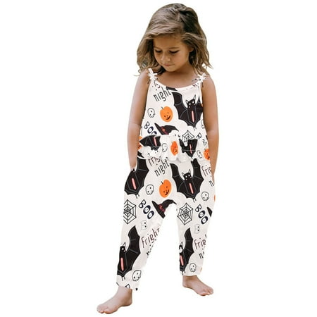 

BTJX Ruffles Baby Girls Suspender Printed Pumpkin Jumpsuit Romper Girls Romper&Jumpsuit