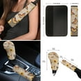 thumbnail image 6 of Renewold Sunflower Butterfly Brown Car Accessories 12 PCS, Auto Seat Covers Steering Wheel Seat Belt Pad Armrest Handbrake Gear Shift Cover Coasters Universal Car Interior Decor, 6 of 7