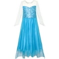 thumbnail image 1 of Girls Dress Cartoon Costume Princess Elsa Sparkling Party 12 Years, 1 of 8