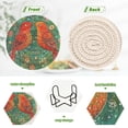 thumbnail image 4 of WOBOGO Red Bird Coil Coasters Set of 6 Minimalist Cotton Woven 3.94 inch Non-Slip Insulated and Absorbent Home Accessories., 4 of 7