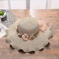 thumbnail image 5 of Sombrero de paja para mujer de 57cm, gorra de sol de ala ancha, protección UV, playa plegable de verano con decoración floral para viajes de ocio Rojo Verde Cocina, Decoración y Otros, 5 of 5
