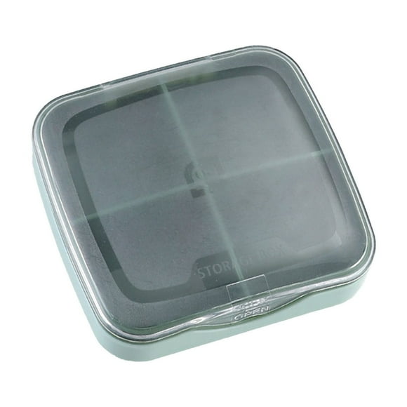 Organizador de medicamentos portátil, pastillero con 4 compartimentos para viajes, resistente a la humedad y al agua, estuche para pastillas para bolso o mochila, soporte compacto de ABS para