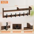 thumbnail image 2 of Coat Rack Wall Mount with Shelf, 27.5" Entryway Wall Hanging Shelf, Coat and Key Hanger with 10 Dual Hooks, Mail Organizer and Key Holder Hat Rack for Wall, Wood Coat Hooks with Storage, 2 of 7