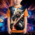 thumbnail image 2 of ZHOGXU Boys Music Festival Graphic Tee Short Sleeve O Neck Summer Top For Kids Party Stage Lightweight,School Casual Wear,Orange,13-14 Years, 2 of 4