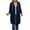 Navy, variant on Towmus Women Full Zip Up Hoodie Casual Solid Color Long Sleeve Knee Length Tunic Sweatshirts Oversized Hooded Jacket Pullover Tops Winter Coats with Pockets