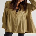 thumbnail image 3 of PENGXIANG Robe Chemise à Manches Longues pour Femmes Automne Couleur Unie Col à Revers, 3 of 6